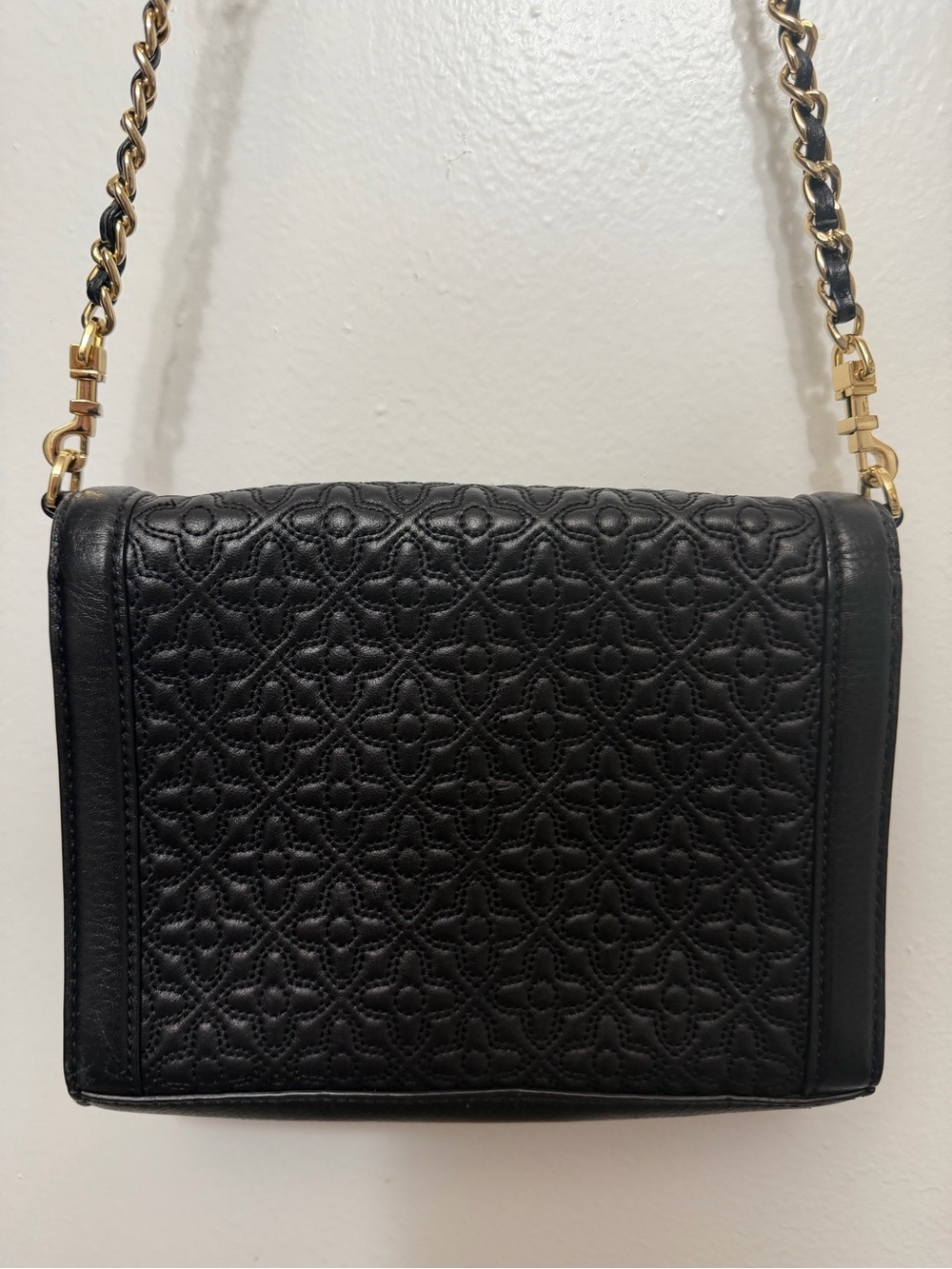 Tory Burch Black Quilted Leather Shoulder Bag with Gold Hardware - Picture 3 of 13